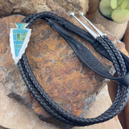 David Rosales Sonoran Gold Turquoise Sterling Silver Bolo Tie