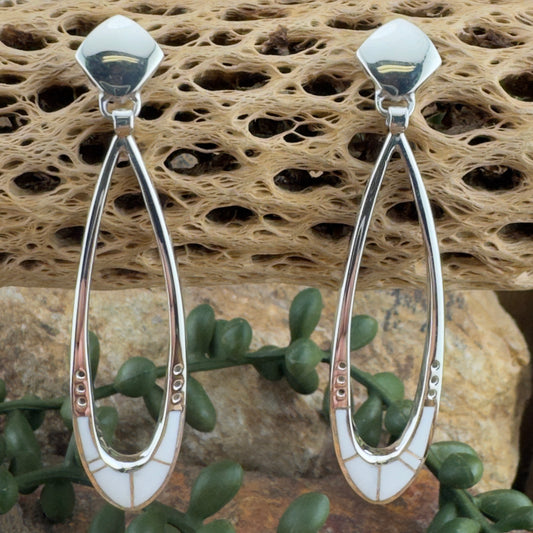 David Rosales Pristine Inlaid Sterling Silver Earrings