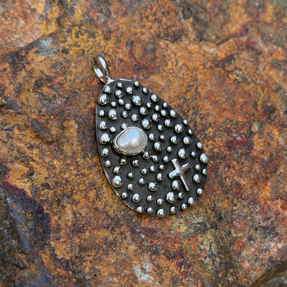 Million Drops Fresh Water Pearl Sterling Silver Pendant by Akee Douglas