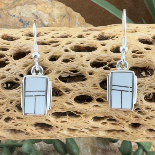 David Rosales Pristine Inlaid Sterling Silver Earrings