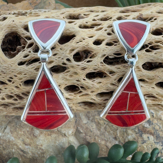 David Rosales Rosarita Inlaid Sterling Silver Earrings
