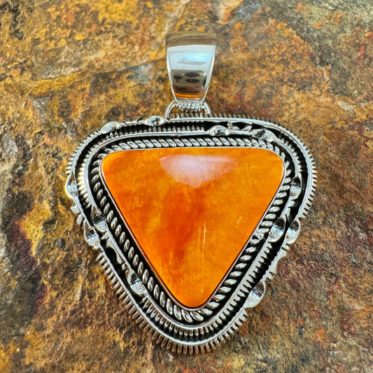 Spiny Oyster Sterling Silver Pendant by Artie Yellowhorse