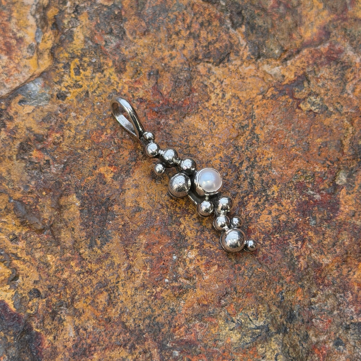 Million Drops Fresh Water Pearl Sterling Silver Pendant by Ray Coriz
