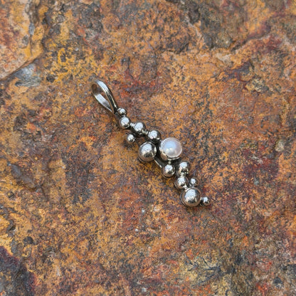 Million Drops Fresh Water Pearl Sterling Silver Pendant by Ray Coriz