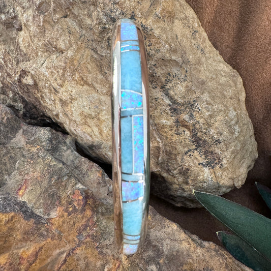 David Rosales Amazing Light Inlaid Sterling Silver Bracelet