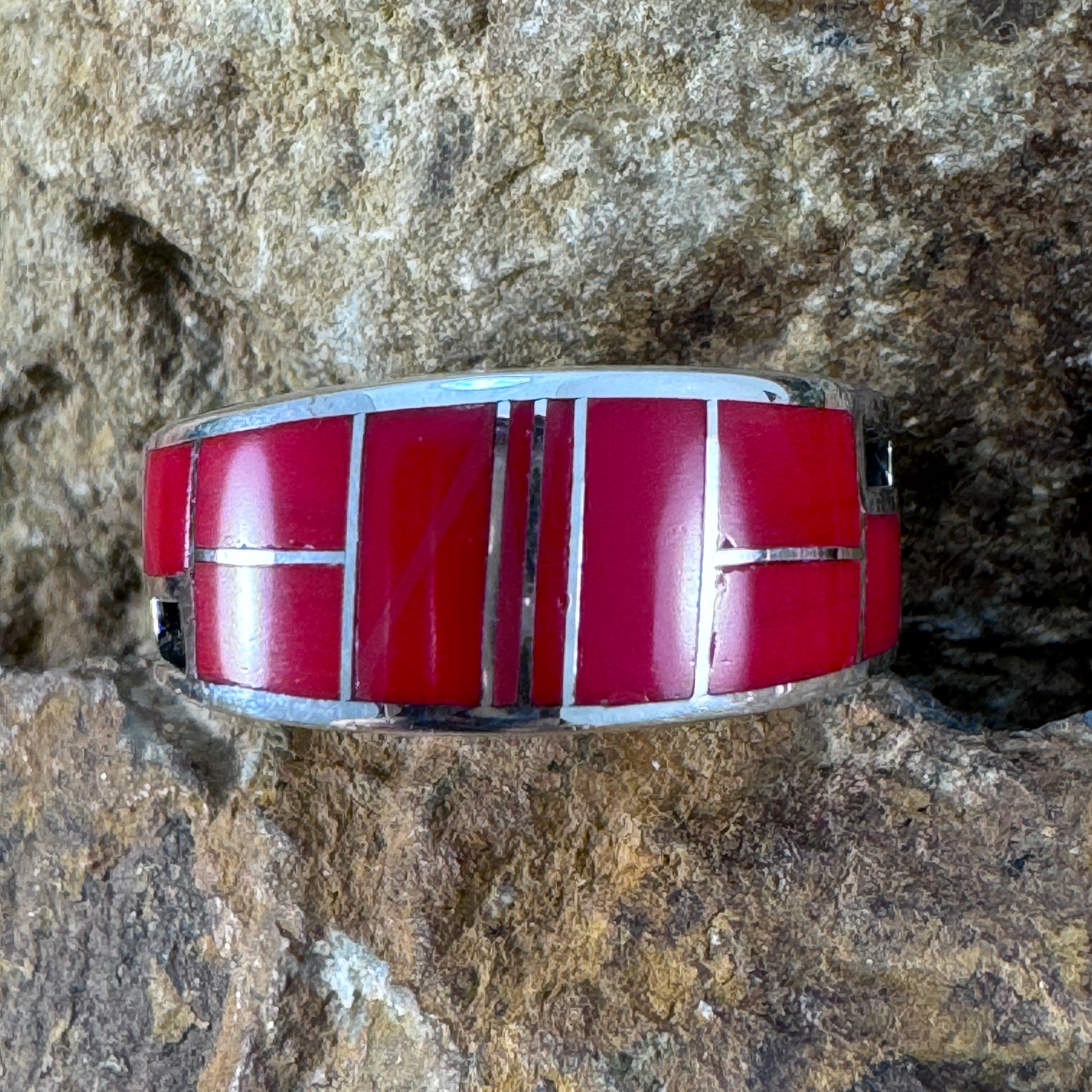 David Rosales Rosarita Inlaid Sterling Silver Ring