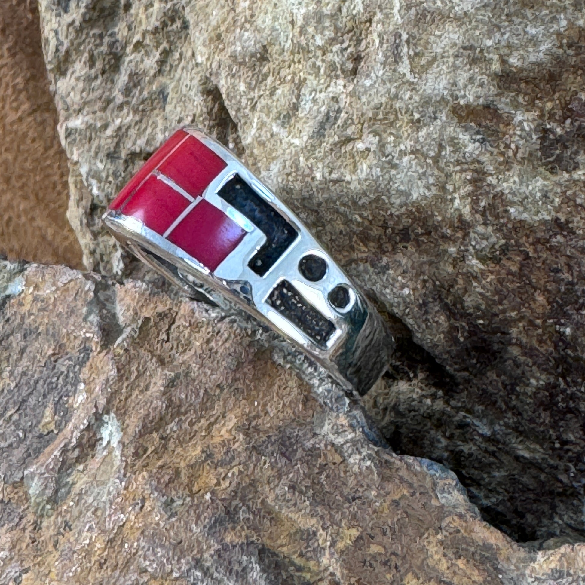 David Rosales Rosarita Inlaid Sterling Silver Ring