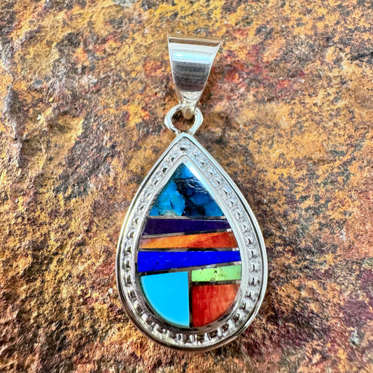 David Rosales Indian Summer Inlaid Sterling Silver Pendant