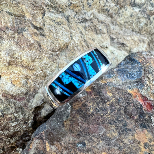 David Rosales Shadow Peak Inlaid Sterling Silver Ring