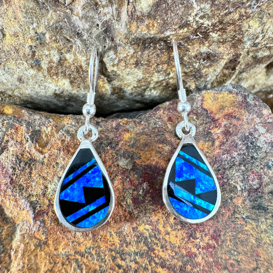 David Rosales Black Beauty Inlaid Sterling Silver Earrings