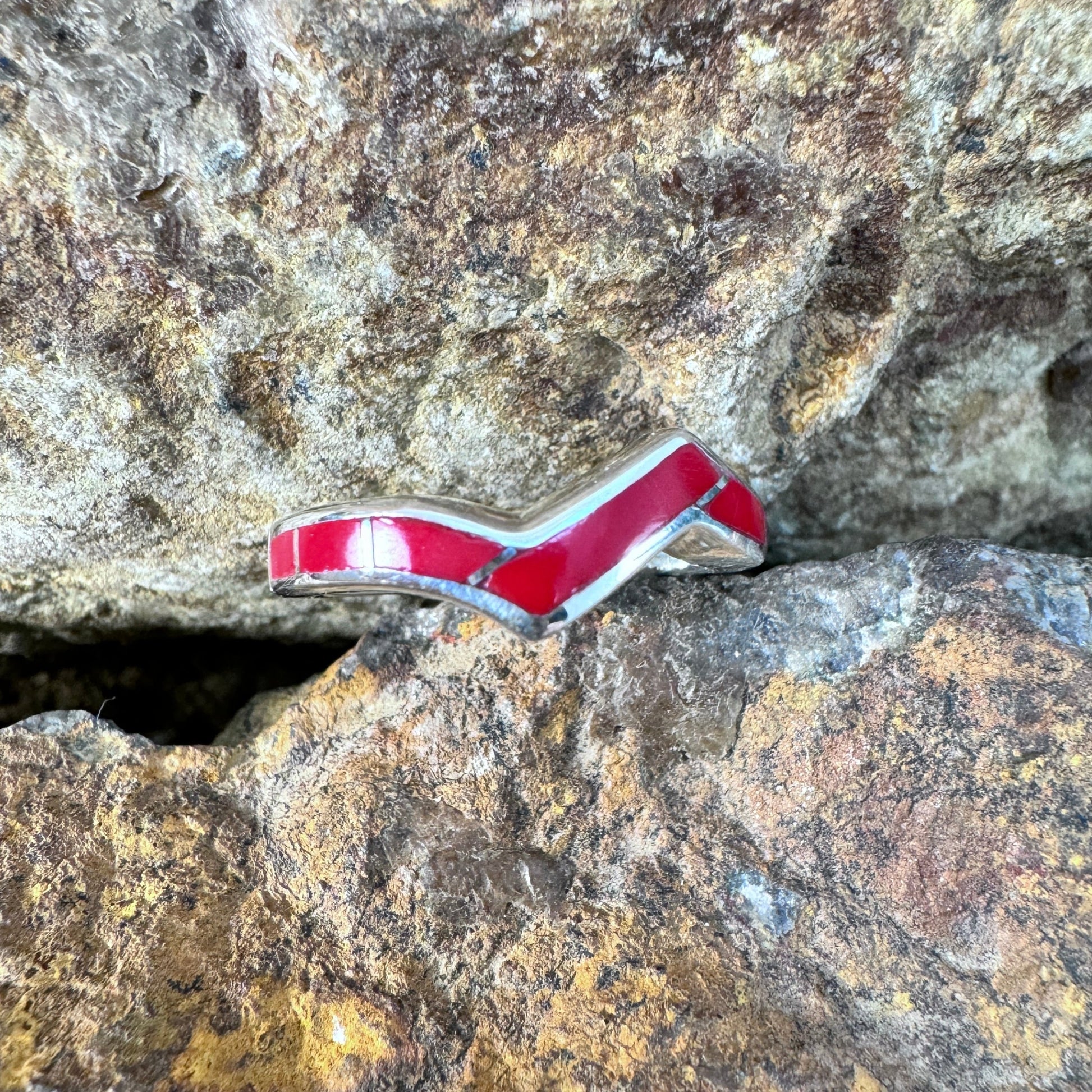 David Rosales Rosarita Inlaid Sterling Silver Ring