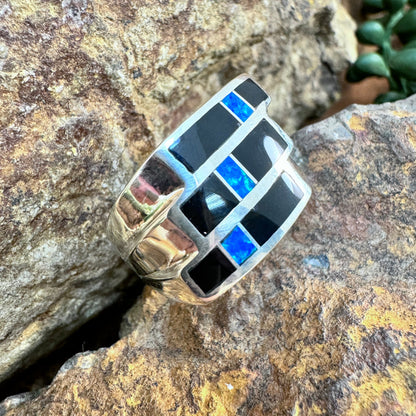David Rosales Black Beauty Inlaid Sterling Silver Ring