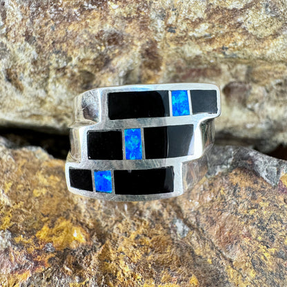 David Rosales Black Beauty Inlaid Sterling Silver Ring