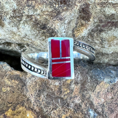 David Rosales Rosarita Inlaid Sterling Silver Ring