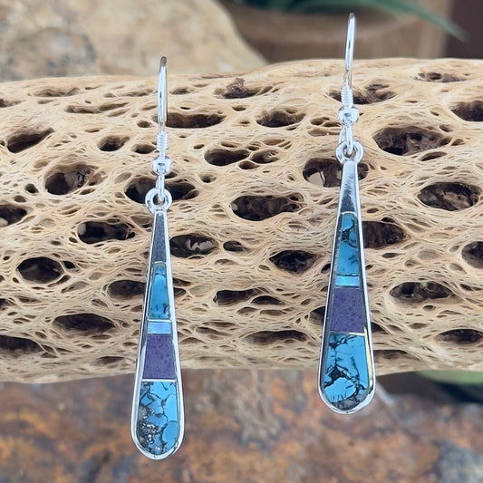 David Rosales Shalako Inlaid Sterling Silver Earrings
