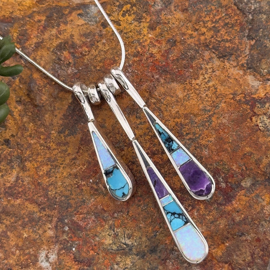 David Rosales Shalako Inlaid Sterling Silver Necklace