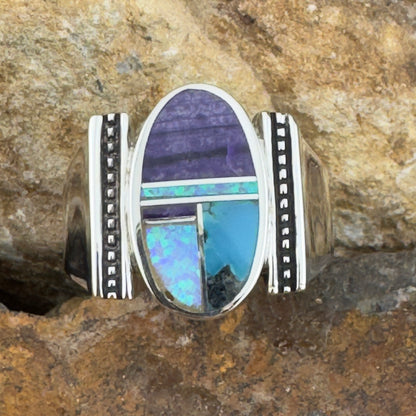 David Rosales Shalako Inlaid Sterling Silver Ring