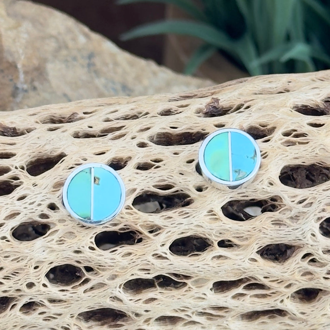 David Rosales Sonoran Gold Inlaid Sterling Silver Earrings