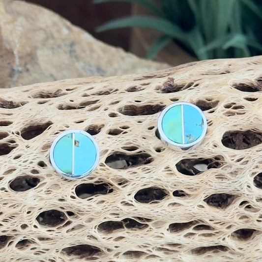 David Rosales Sonoran Gold Inlaid Sterling Silver Earrings