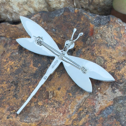 David Rosales Sonoran Gold Turquoise Inlaid Sterling Silver Pendant Dragonfly