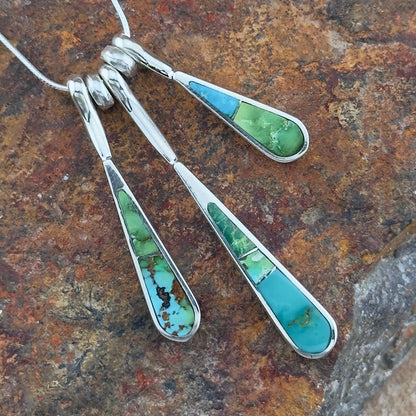 David Rosales Sonoran Gold Inlaid Sterling Silver Necklace