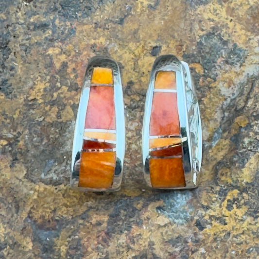 David Rosales Desert Fire Sterling Silver Earrings Huggie