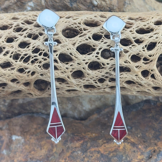 David Rosales Rosarita Inlaid Sterling Silver Earrings