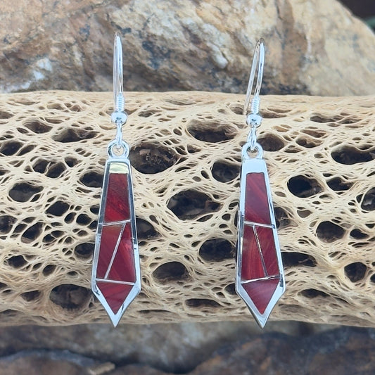 David Rosales Rosarita Inlaid Sterling Silver Earrings