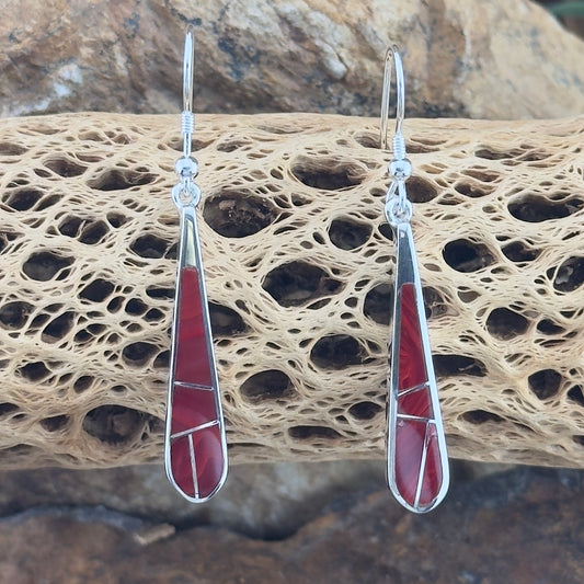 David Rosales Rosarita Inlaid Sterling Silver Earrings