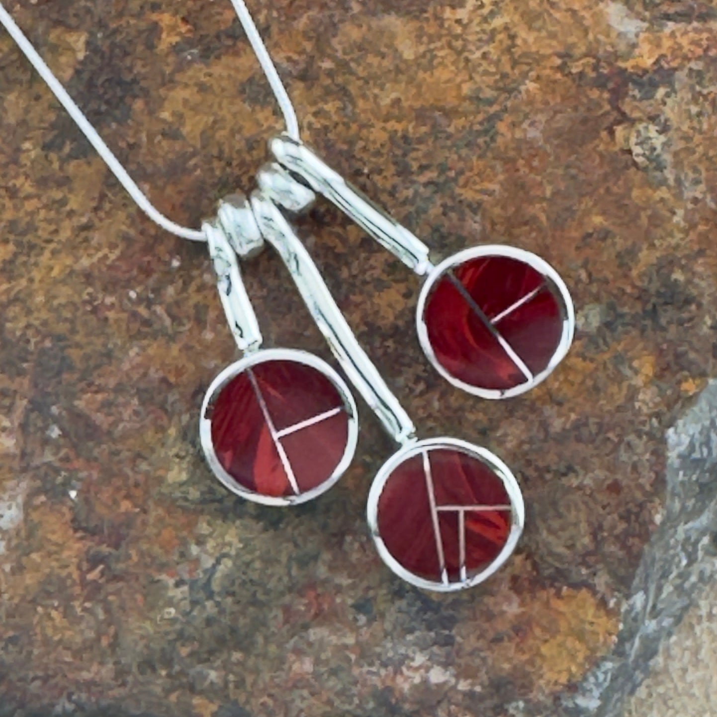 David Rosales Rosarita Inlaid Sterling Silver Necklace