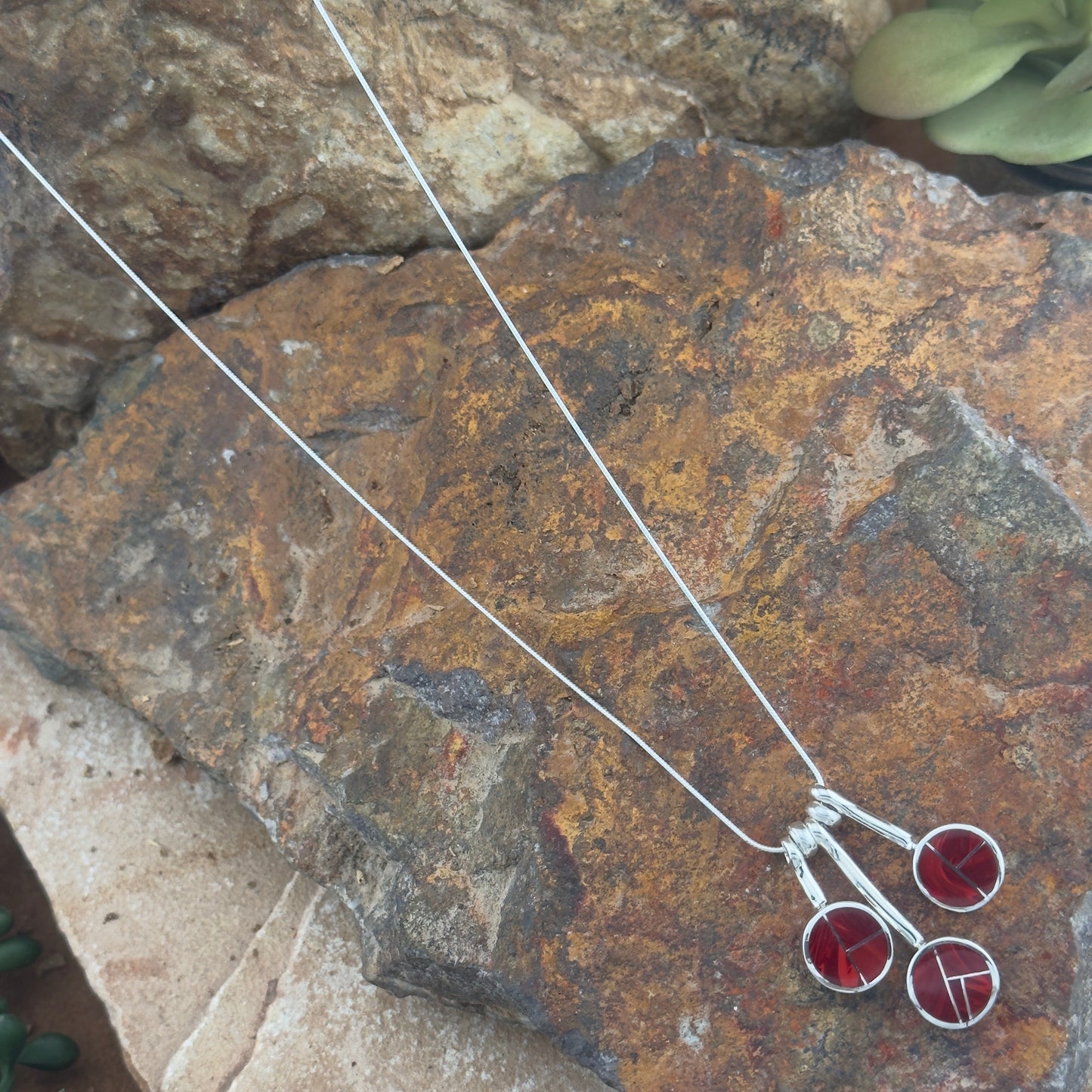 David Rosales Rosarita Inlaid Sterling Silver Necklace