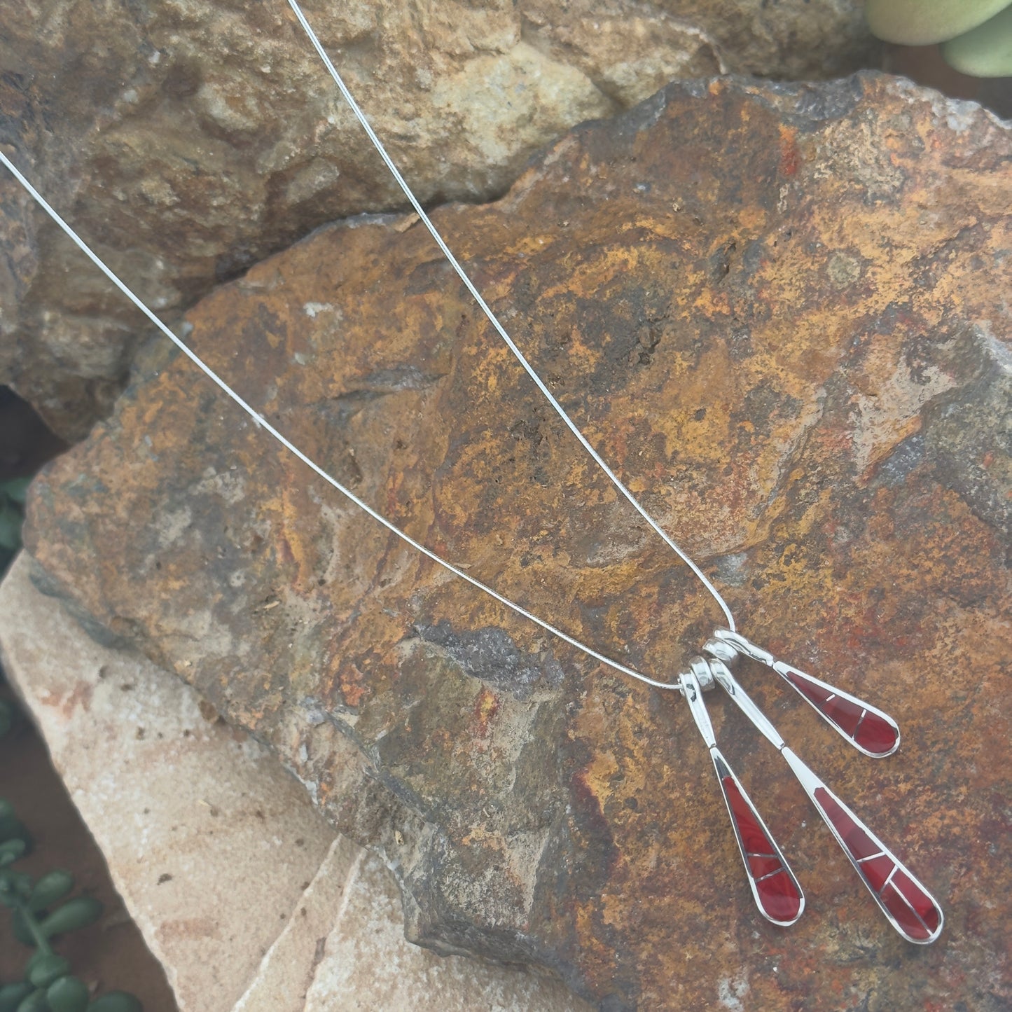 David Rosales Rosarita Inlay Sterling Silver Necklace