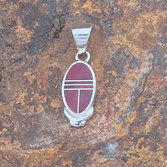 David Rosales Rosarita Inlaid Sterling Silver Pendant