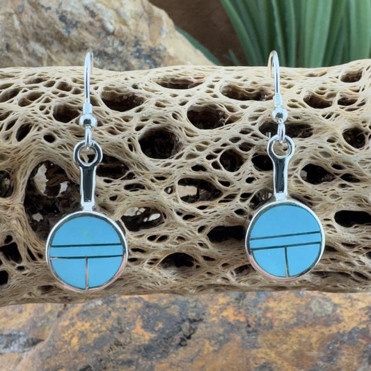 David Rosales Arizona Blue Inlaid Sterling Silver Earrings