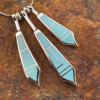 David Rosales Arizona Blue Inlaid Sterling Silver Necklace