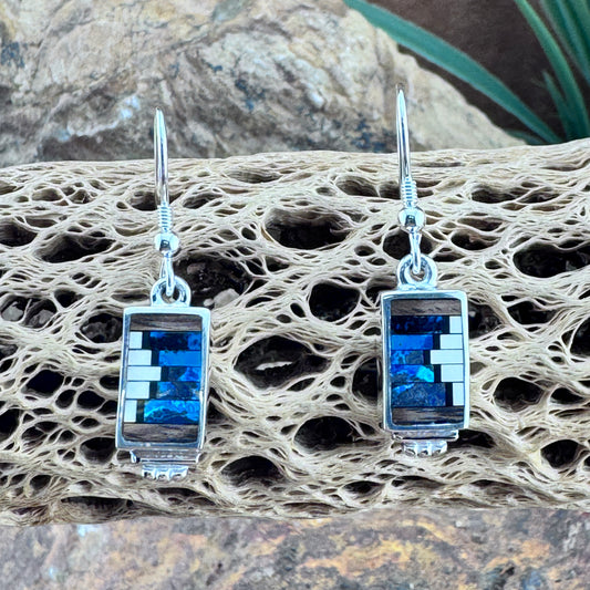 David Rosales Iron Spirit Inlaid Sterling Silver Earrings