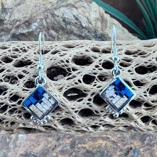 David Rosales Iron Spirit Inlaid Sterling Silver Earrings