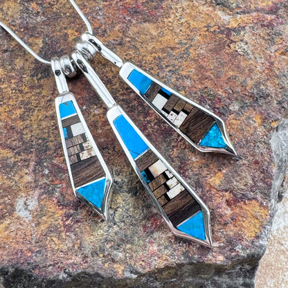 David Rosales Iron Spirit Inlaid Sterling Silver Necklace