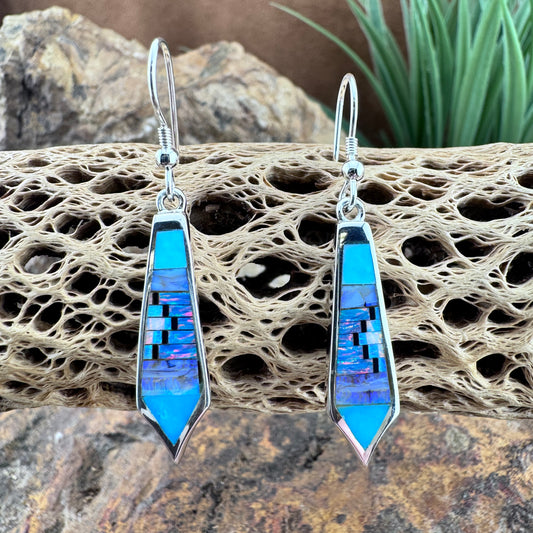 David Rosales Stardust Inlaid Sterling Silver Earrings