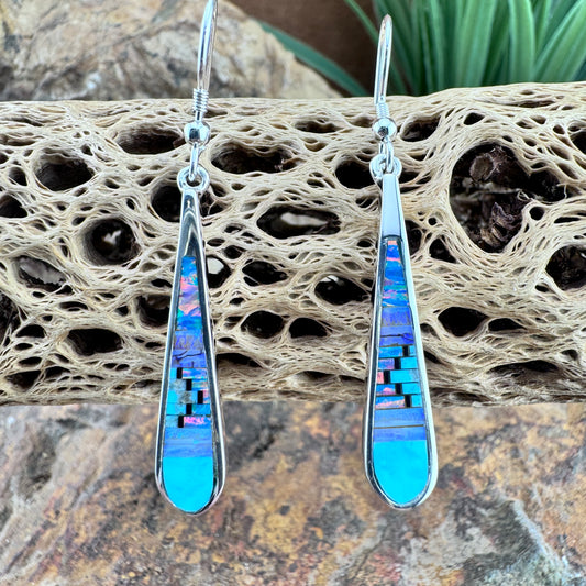 David Rosales Stardust Inlaid Sterling Silver Earrings
