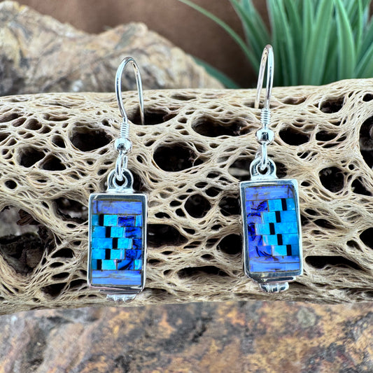 David Rosales Stardust Inlaid Sterling Silver Earrings