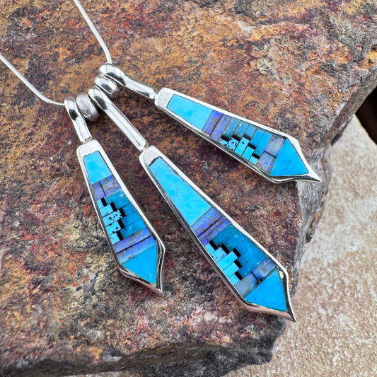 David Rosales Stardust Inlaid Sterling Silver Necklace