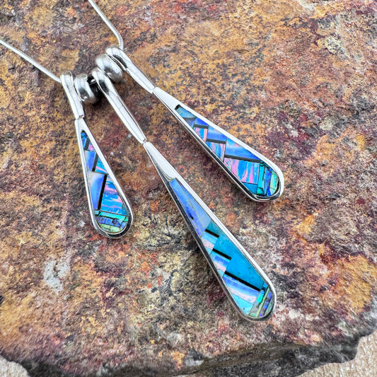 David Rosales Stardust Inlaid Sterling Silver Necklace