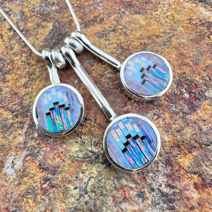 David Rosales Stardust Inlaid Sterling Silver Necklace