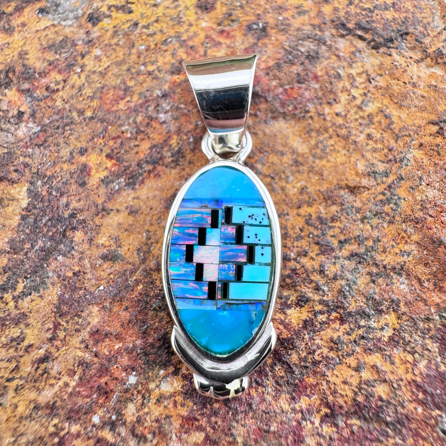 David Rosales Stardust Inlaid Sterling Silver Pendant