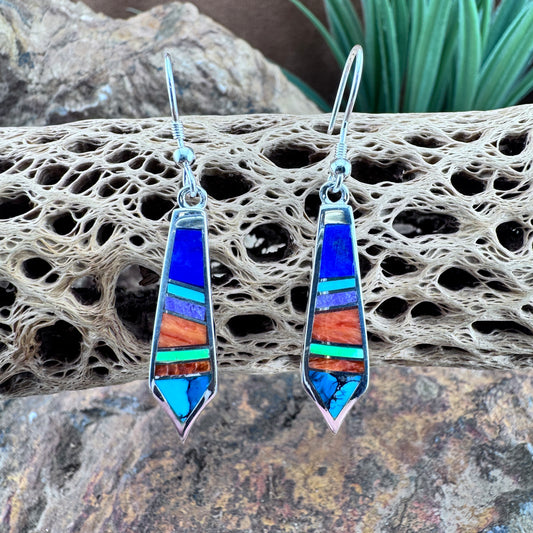 David Rosales Indian Summer Inlaid Sterling Silver Earrings