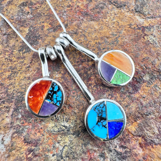 David Rosales Indian Summer Inlaid Sterling Silver Necklace