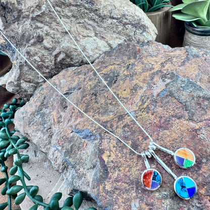 David Rosales Indian Summer Inlaid Sterling Silver Necklace