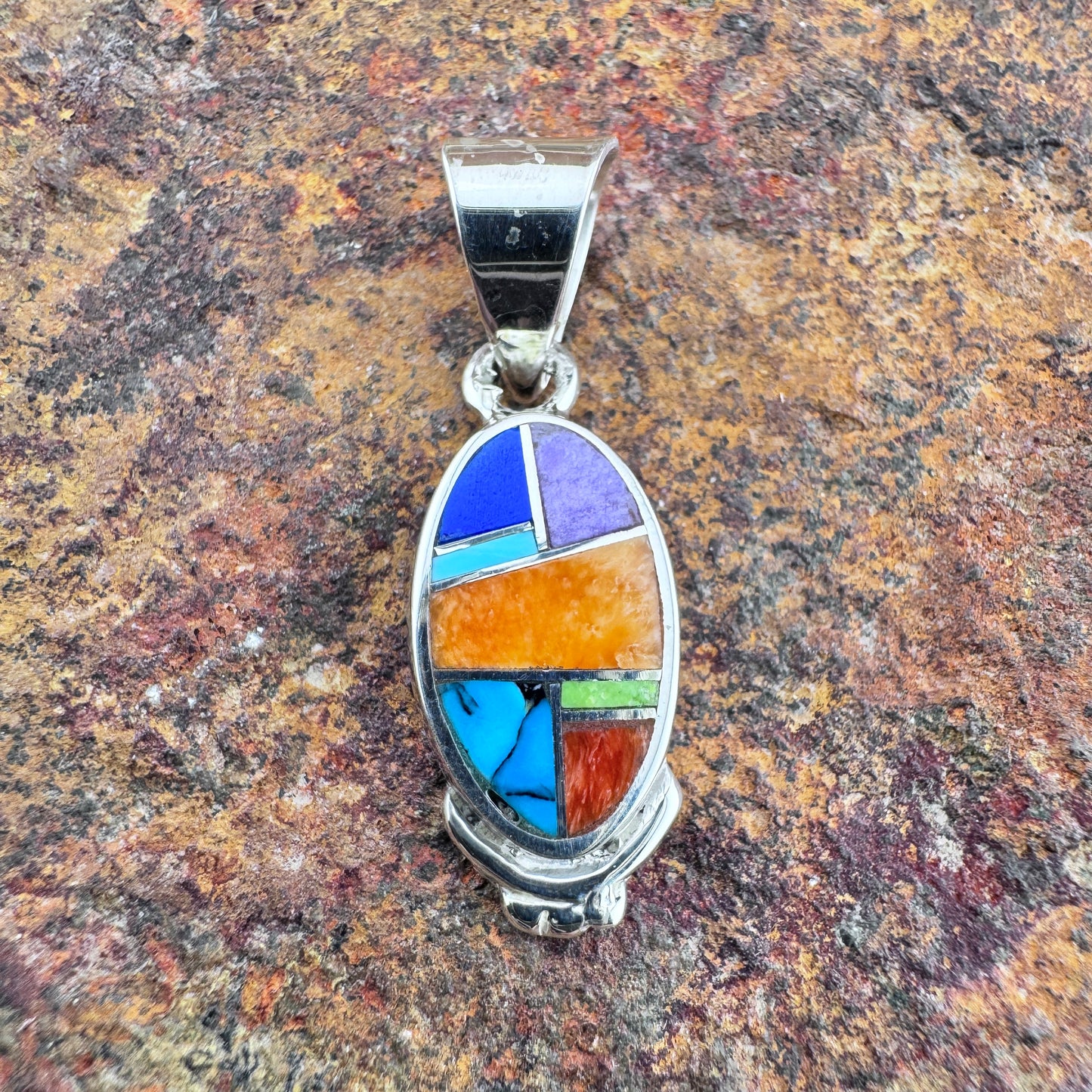 David Rosales Indian Summer Inlaid Sterling Silver Pendant