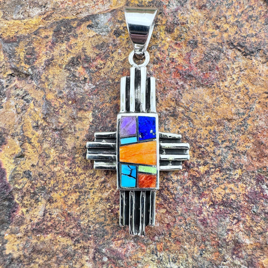 David Rosales Indian Summer Inlaid Sterling Silver Pendant
